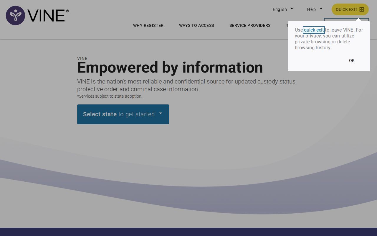 Hickman County arrest and custody status through the VINE interface