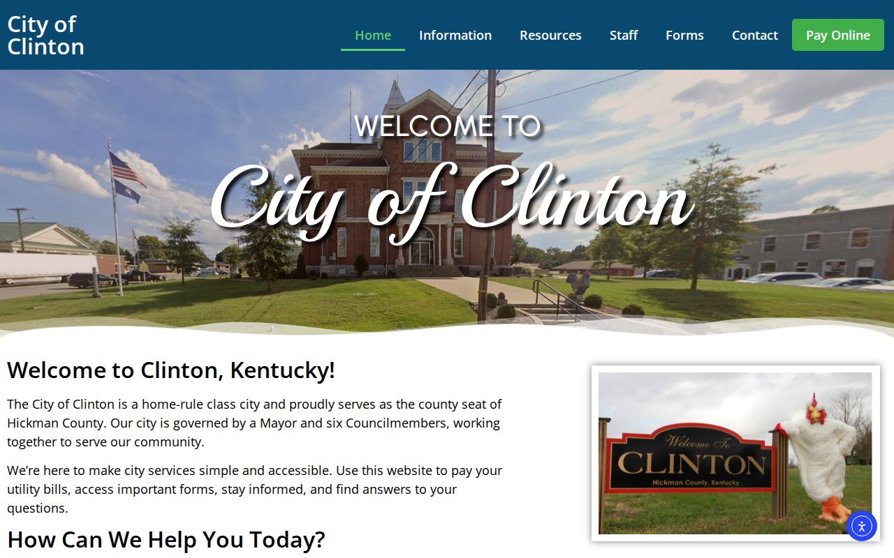 Clinton criminal records contact at City Hall in Hickman County