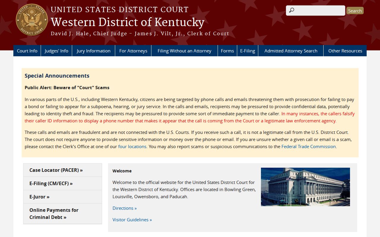 Hickman County criminal court records compared with the Western District of Kentucky